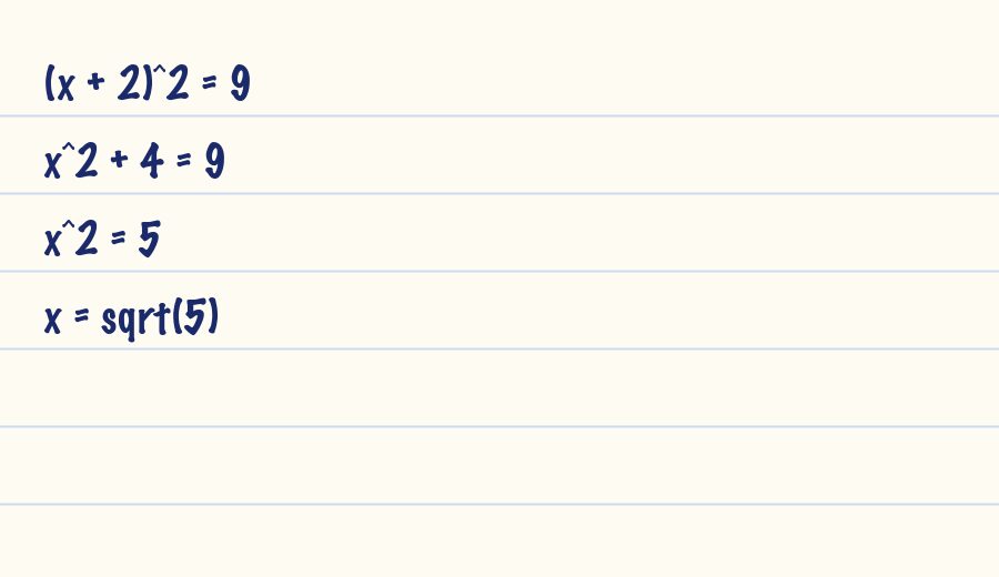 Solve for x: (x + 2)^2 = 9